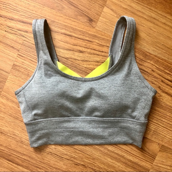 Zyia Active Gray Neon Tape Light n Luxe Strap Bra - Picture 2 of 4